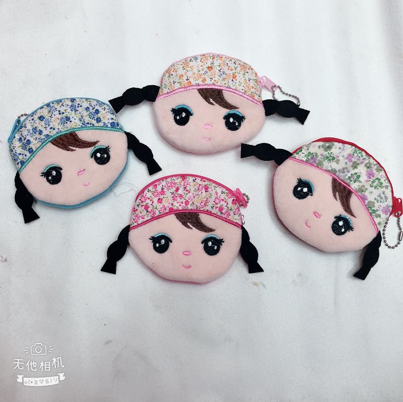 Plush wallet, coin purse, girl Angela, girl bag, coin bag details Picture