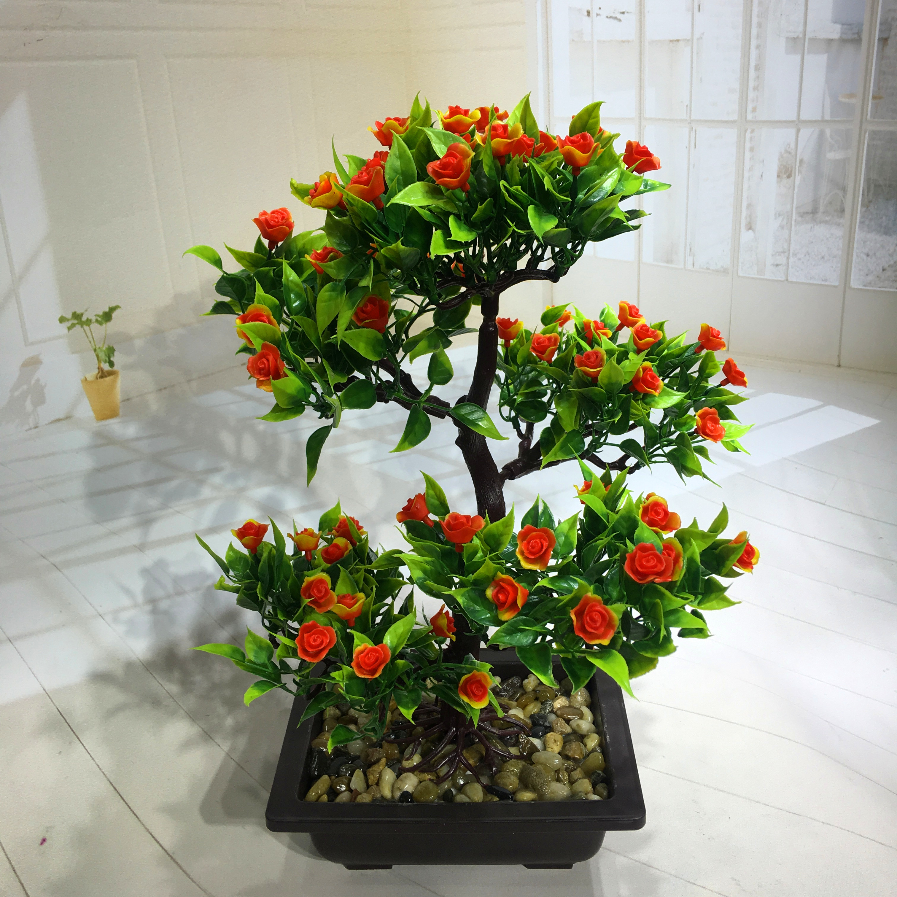 Mini artificial bonsai flowers, small potted plants, factory direct sales of artificial flower plants details Picture