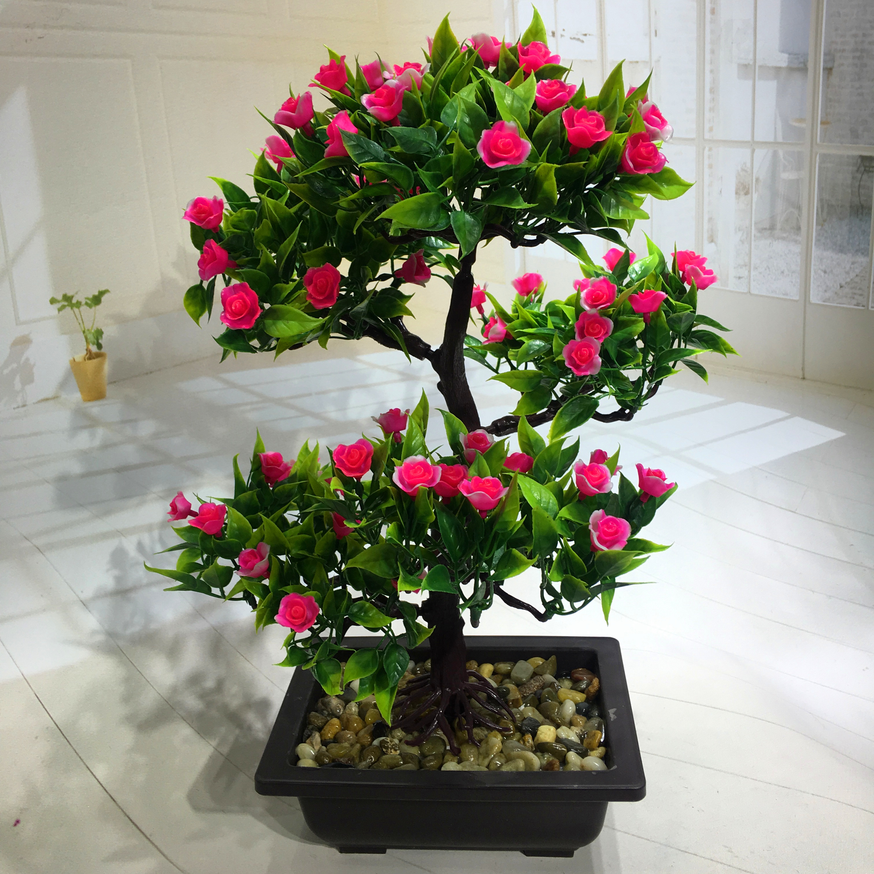 Mini artificial bonsai flowers, small potted plants, factory direct sales of artificial flower plants Application Scenario