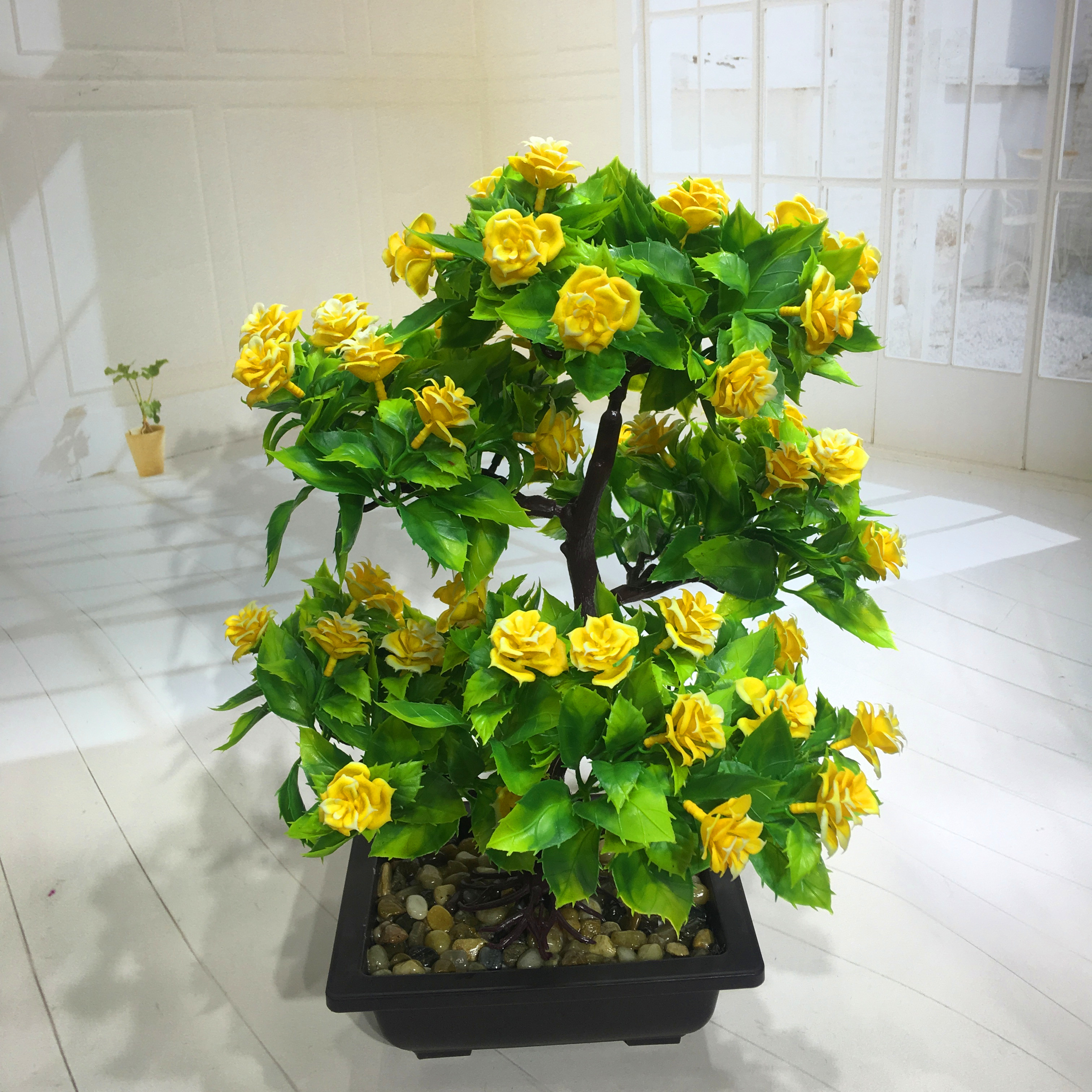 Mini artificial bonsai flowers, small potted plants, factory direct sales of artificial flower plants Application Scenario