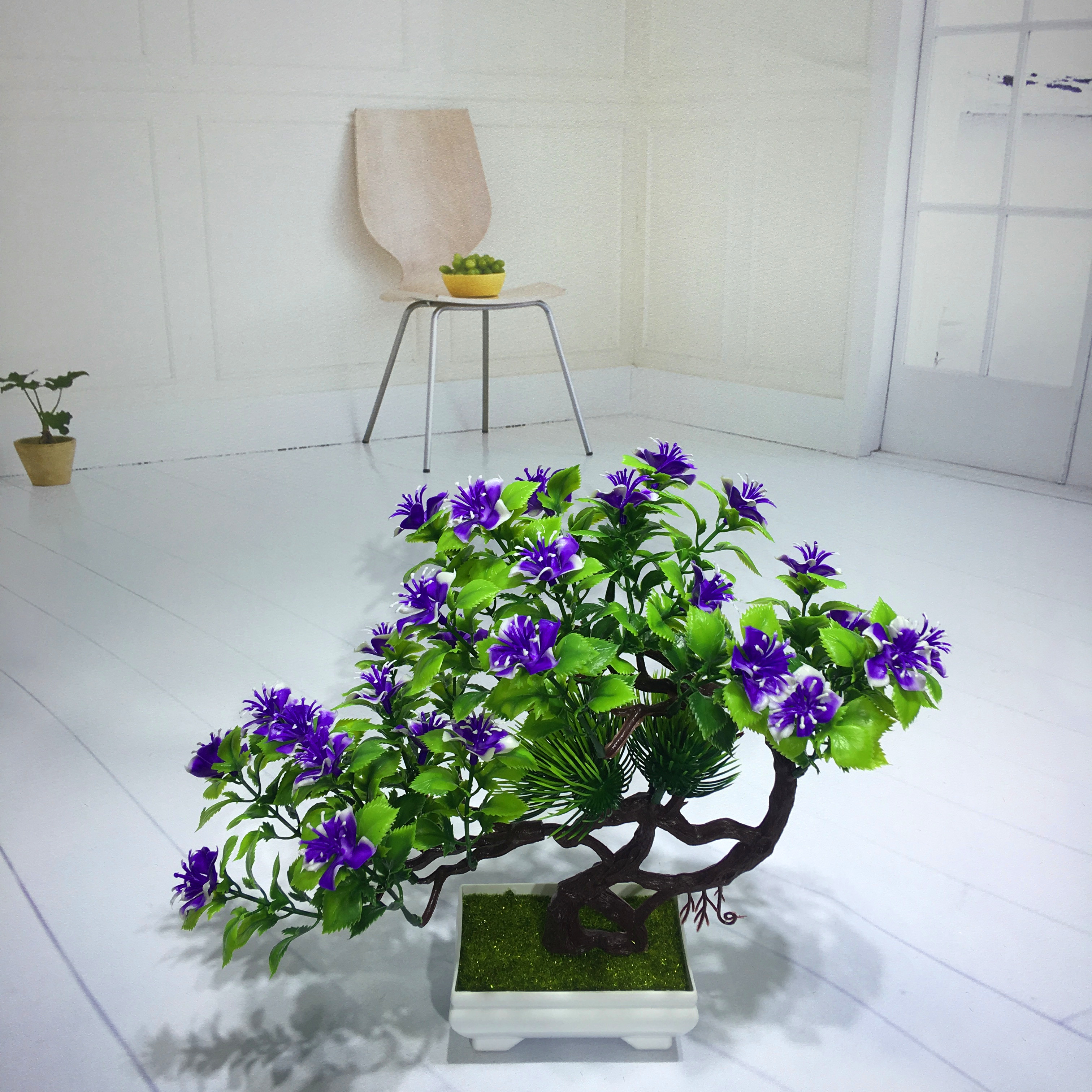 Mini artificial bonsai flowers, small potted plants, factory direct sales of artificial flower plants