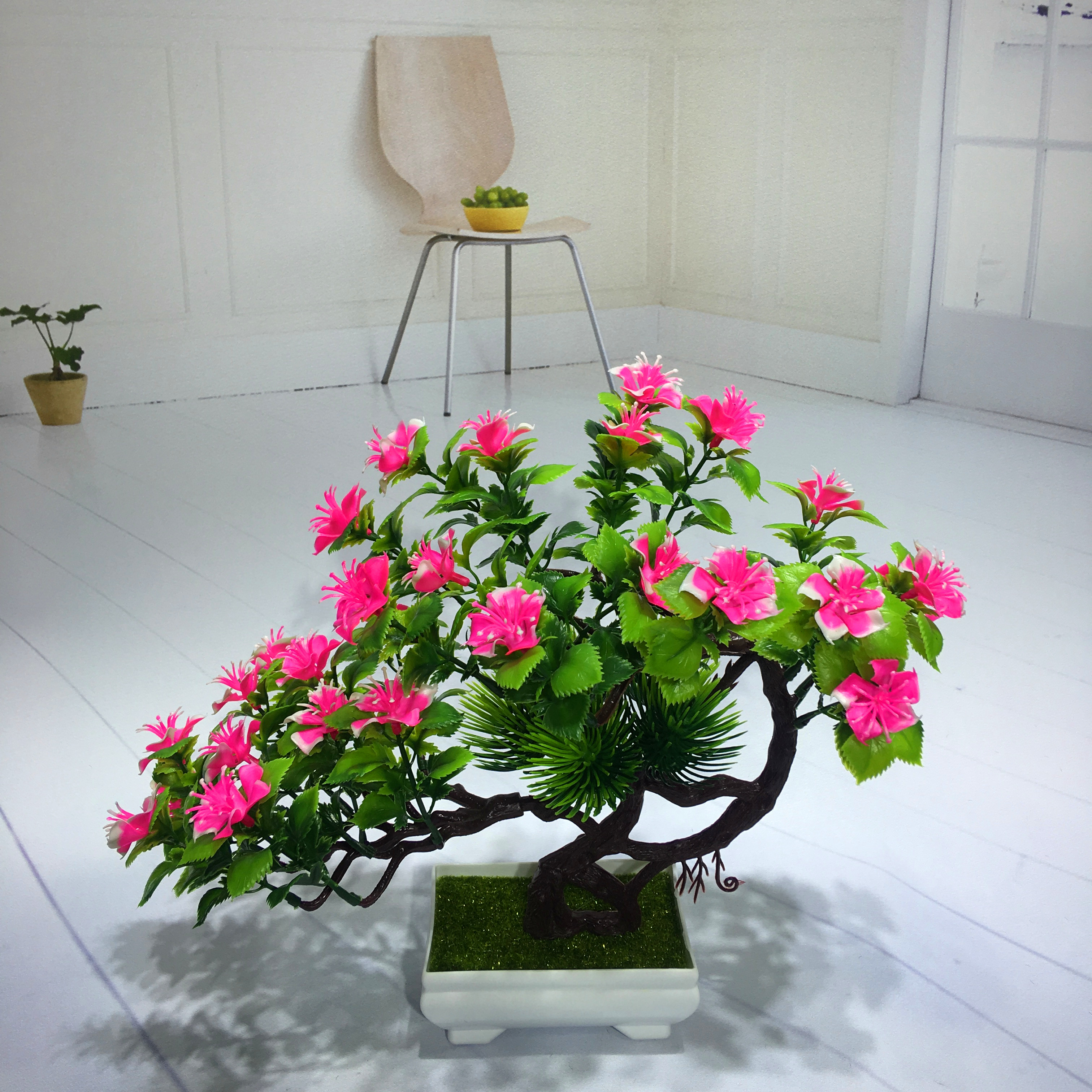 Mini artificial bonsai flowers, small potted plants, factory direct sales of artificial flower plants Specification image