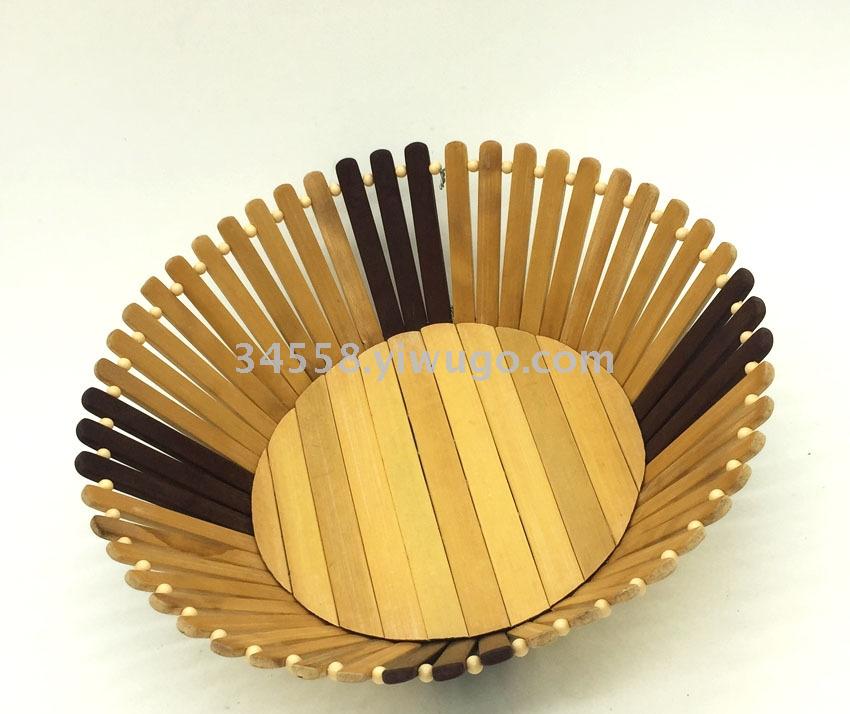 Bamboo fruit basket, oval-shaped draining basket, food candy, bamboo slice fruit basket