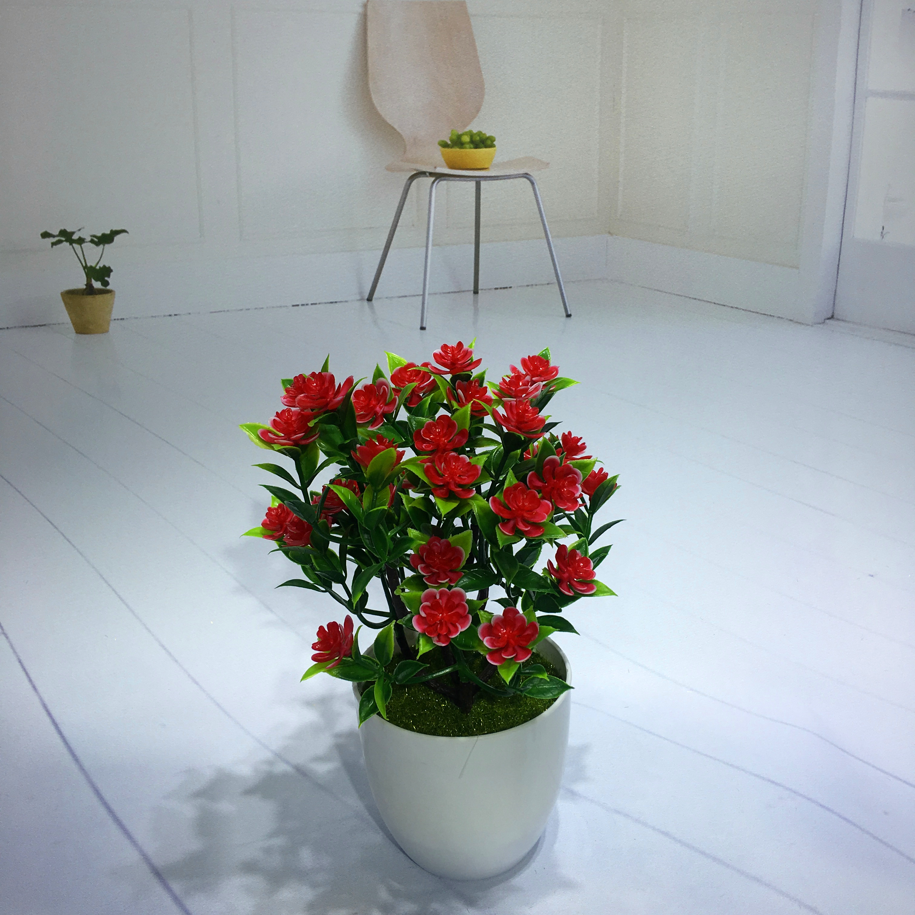 Mini artificial bonsai flowers, small potted plants, factory direct sales of artificial flower plants Specification image