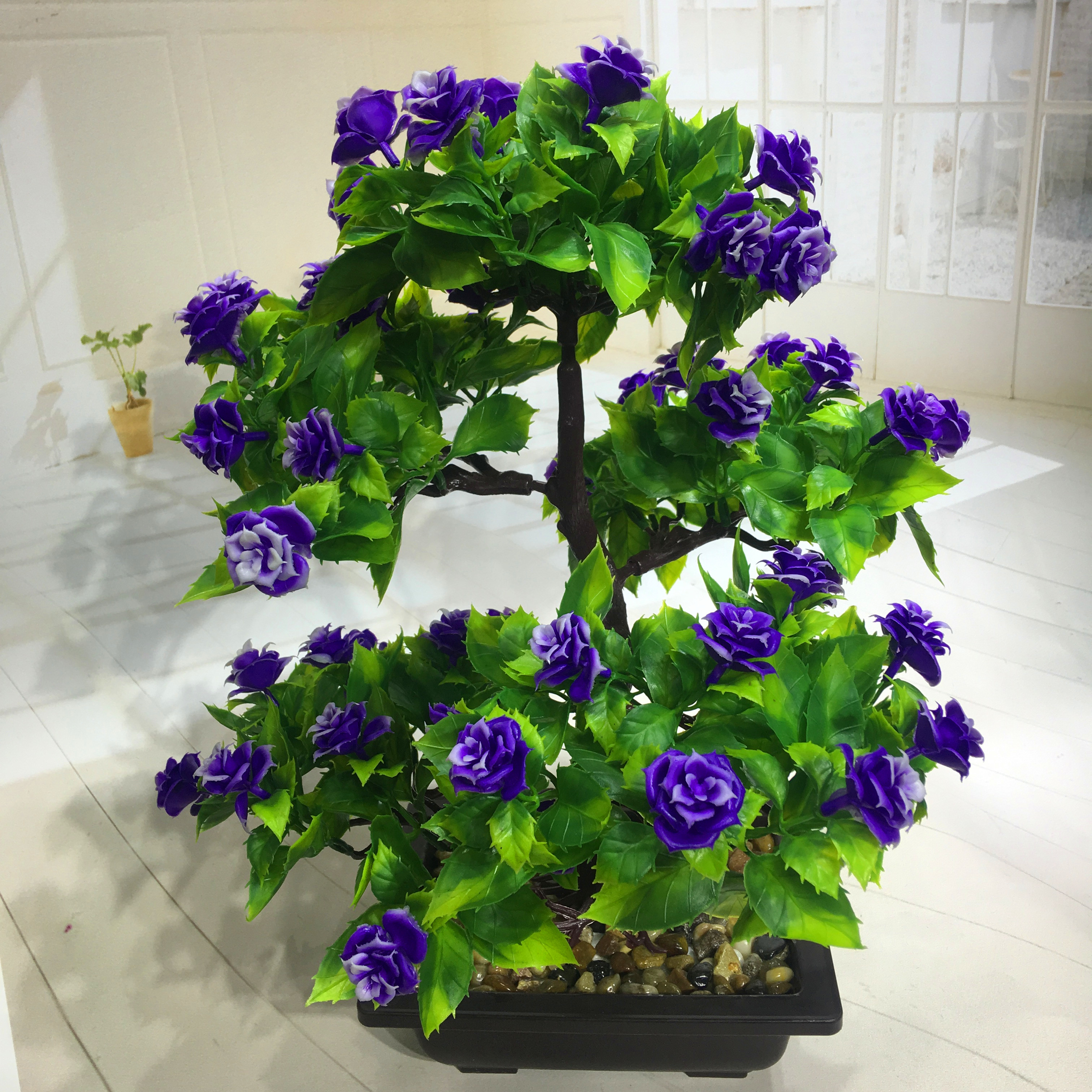 Mini artificial bonsai flowers, small potted plants, factory direct sales of artificial flower plants Specification image