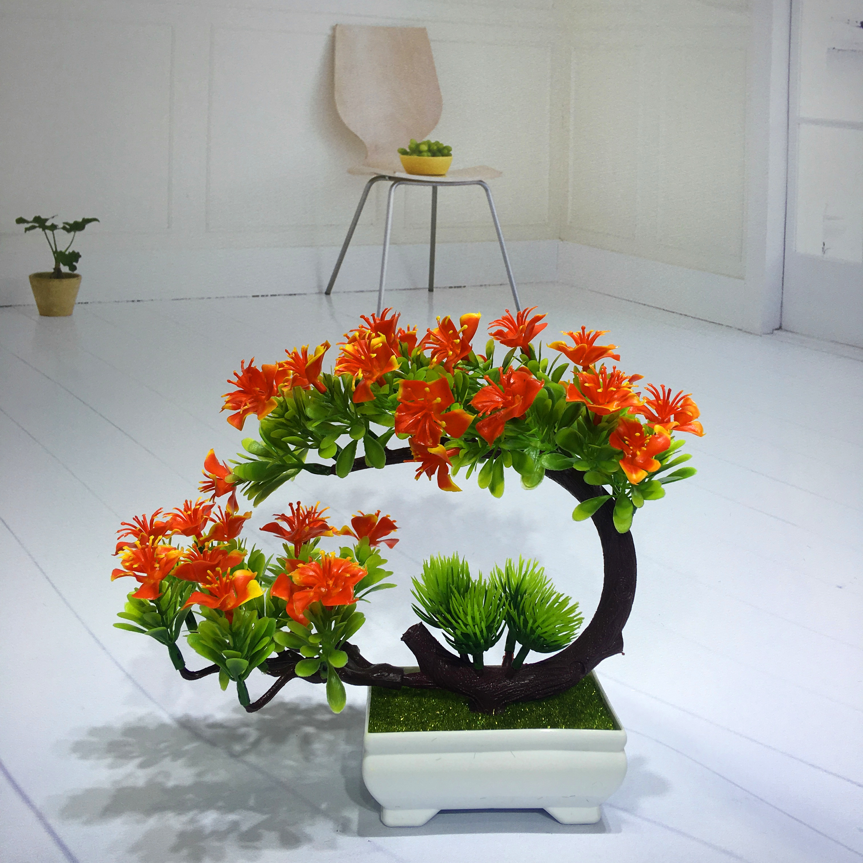 Mini artificial bonsai flowers, small potted plants, factory direct sales of artificial flower plants Specification image
