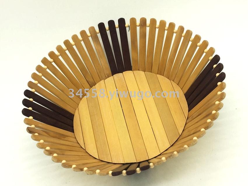 Bamboo fruit basket, oval-shaped draining basket, food candy, bamboo slice fruit basket details Picture