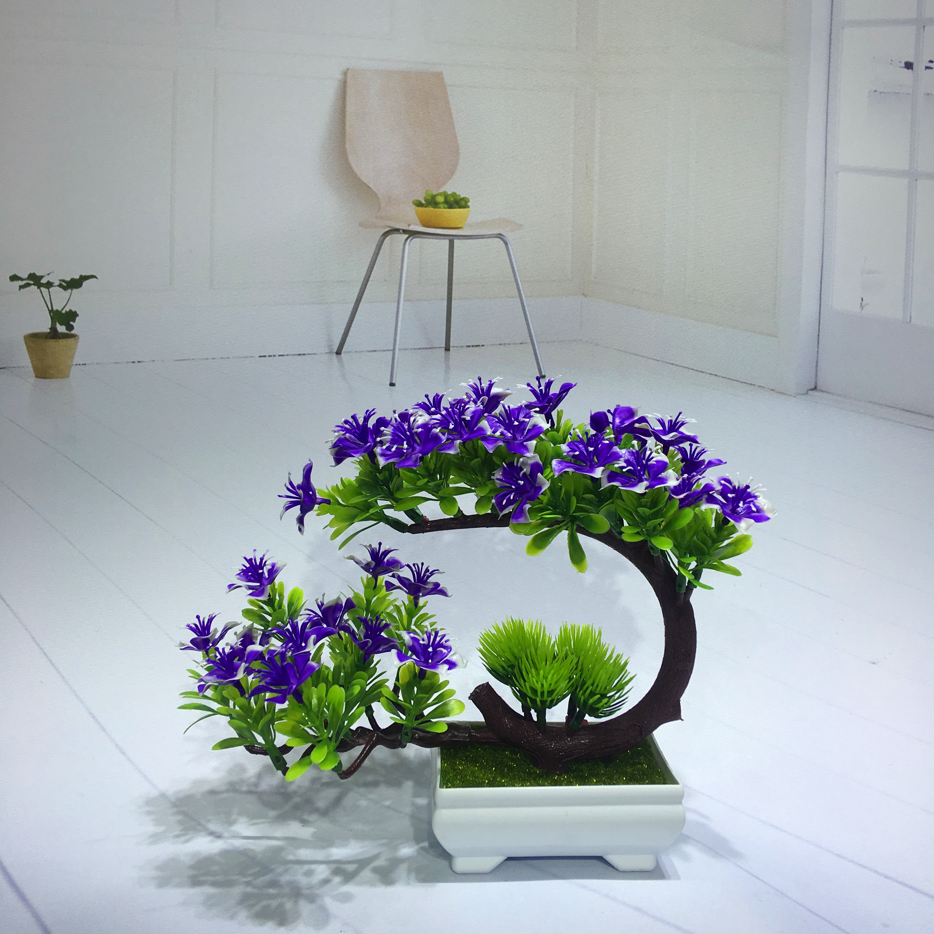 Mini artificial bonsai flowers, small potted plants, factory direct sales of artificial flower plants