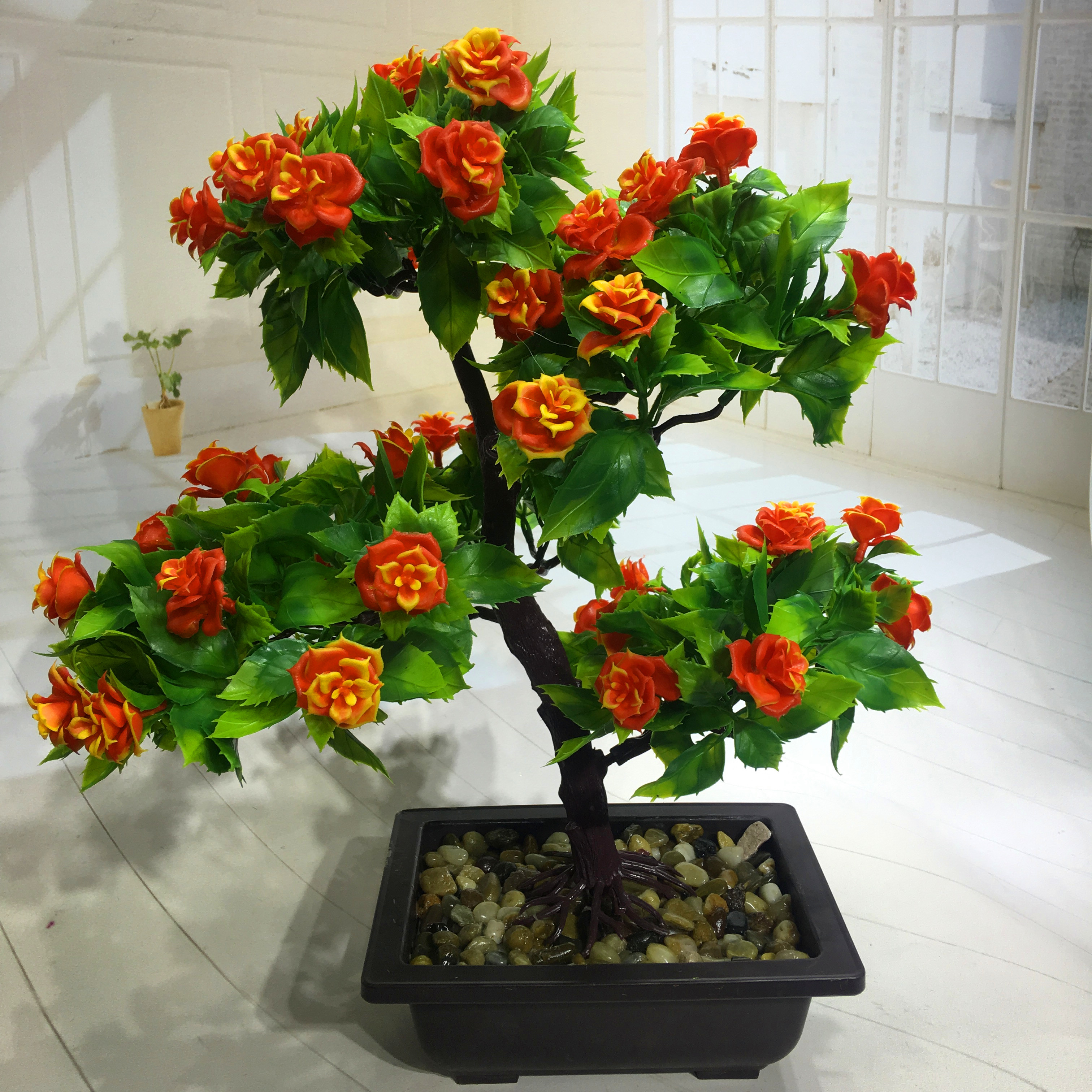 Mini artificial bonsai flowers, small potted plants, factory direct sales of artificial flower plants details Picture