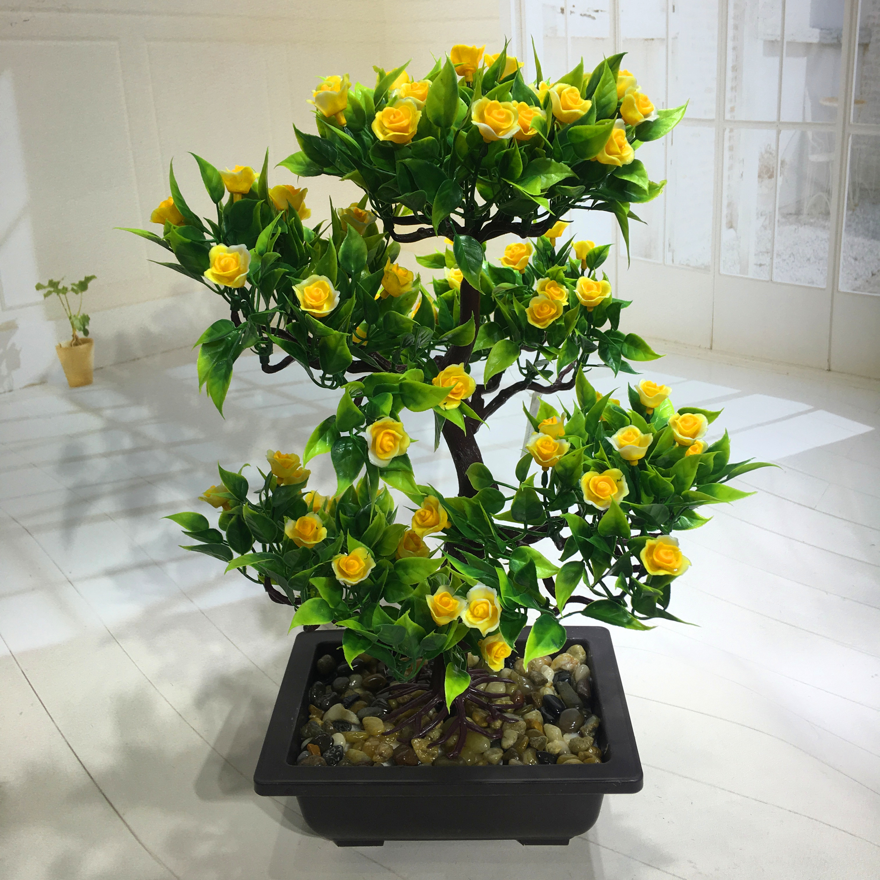 Mini artificial bonsai flowers, small potted plants, factory direct sales of artificial flower plants Specification image
