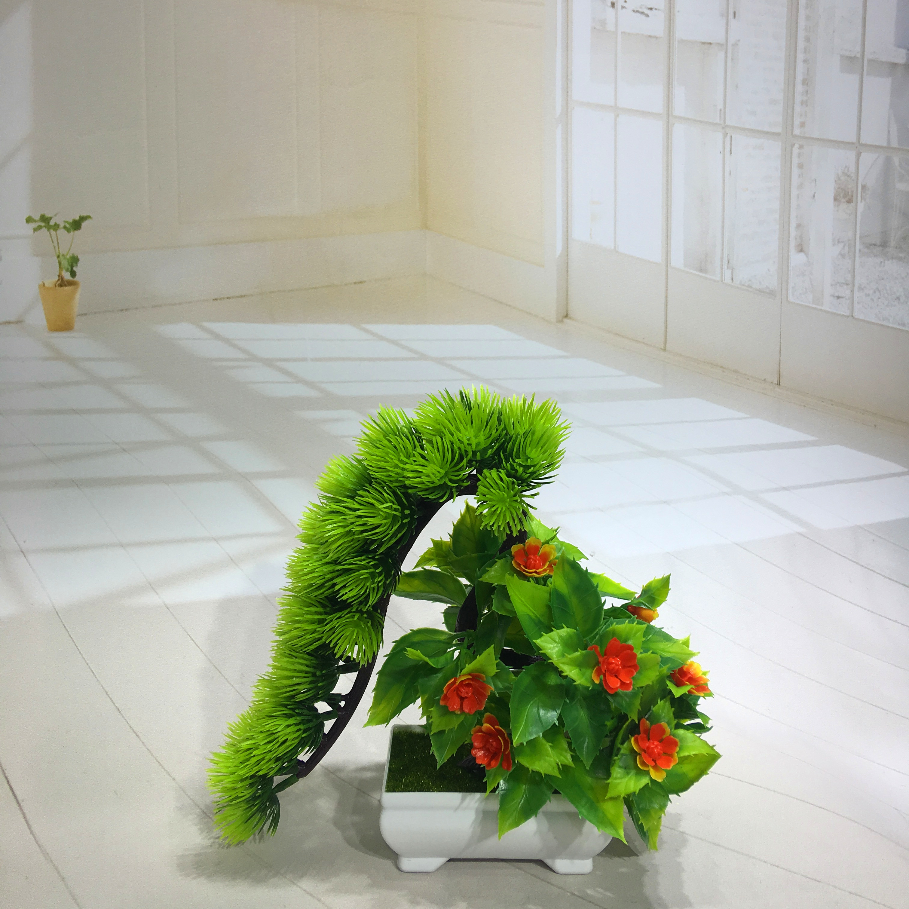 Mini artificial bonsai flowers, small potted plants, factory direct sales of artificial flower plants Specification image