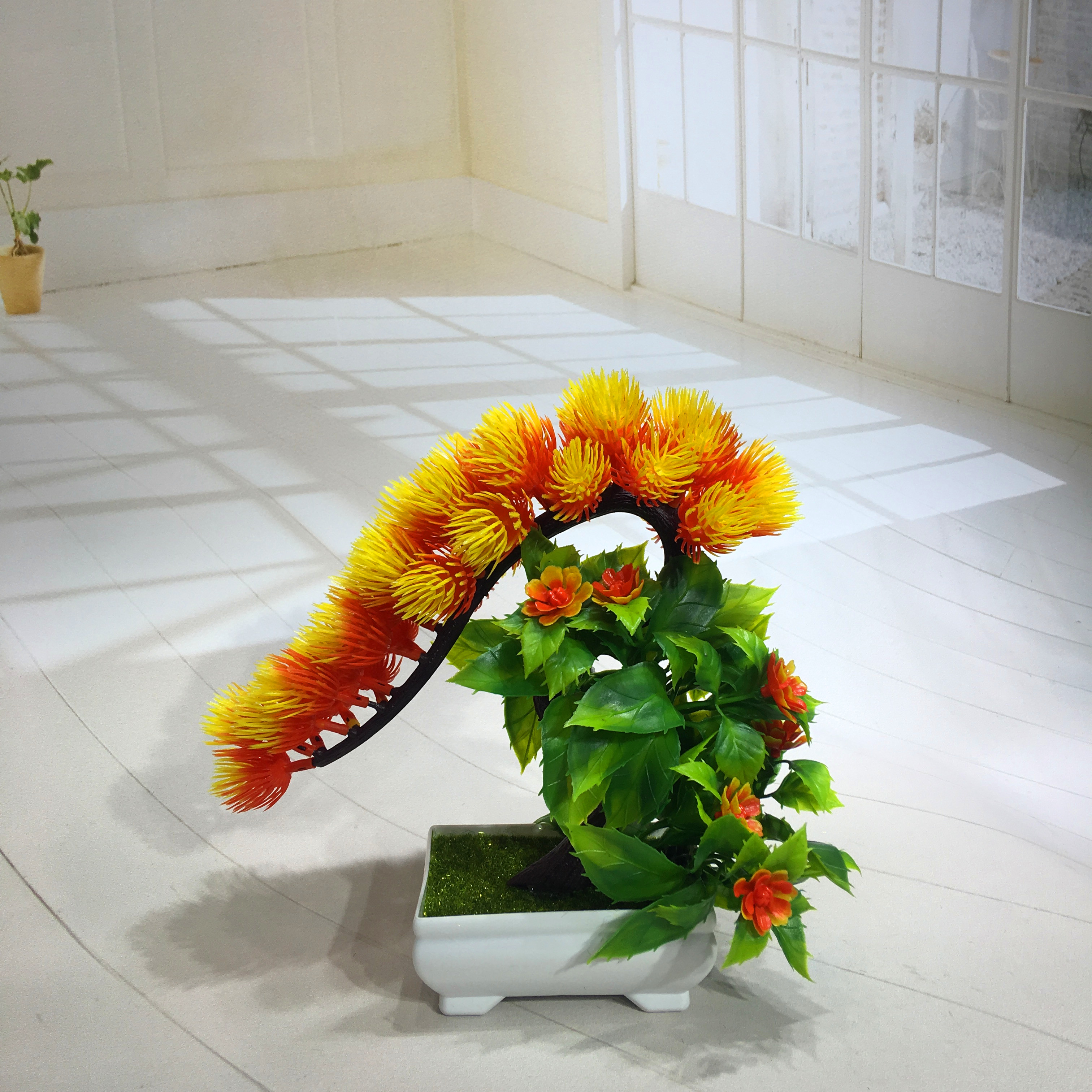 Mini artificial bonsai flowers, small potted plants, factory direct sales of artificial flower plants