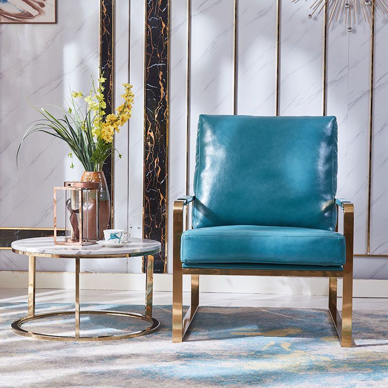 电镀钛金 后现代设计单轻奢单人沙发椅 北欧客厅单椅后现代简约详情图1
