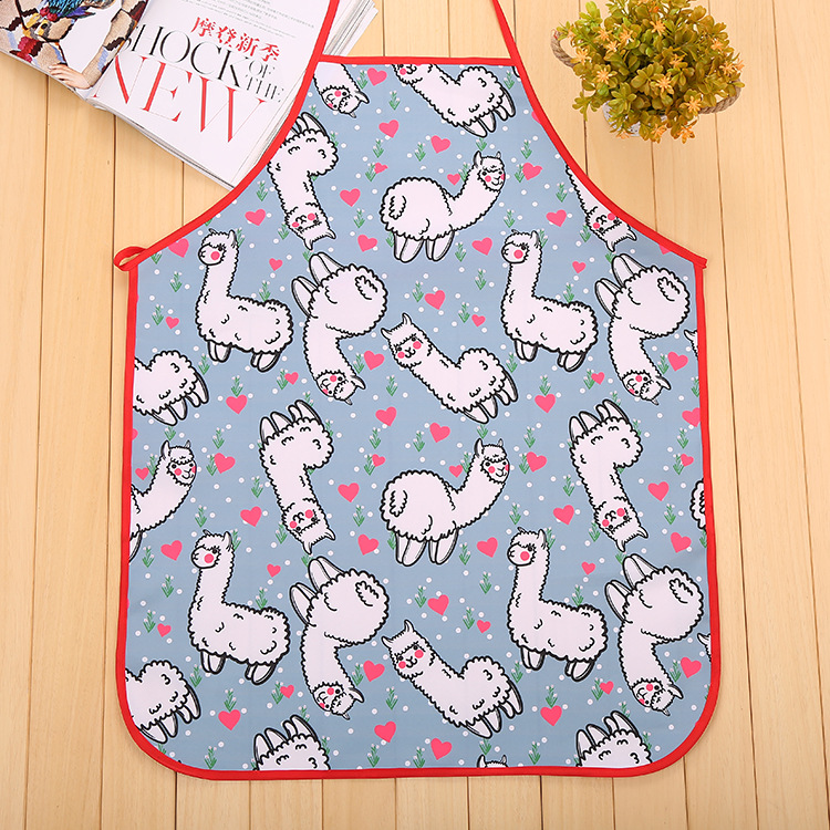 Alpaca digital print sleeveless apron Cartoon print apron Animal apron Korean version cute apron