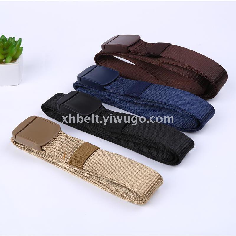 Men's casual versatile canvas belt braided belt thickened and lengthened solid belt student trouser belt