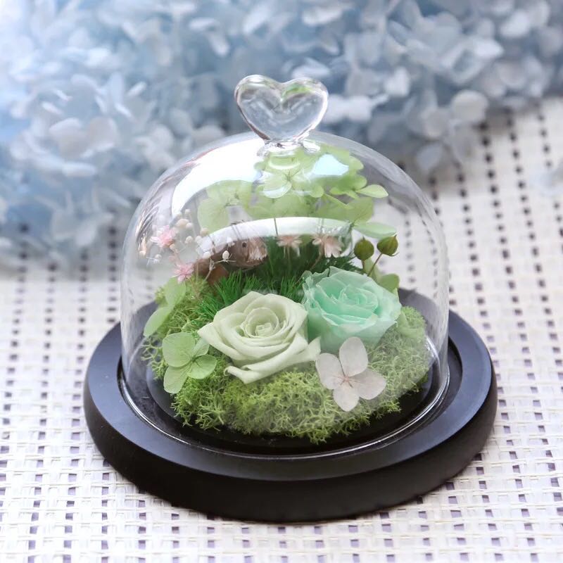 永生花玫瑰 玻璃罩礼品 圣诞节情人节
