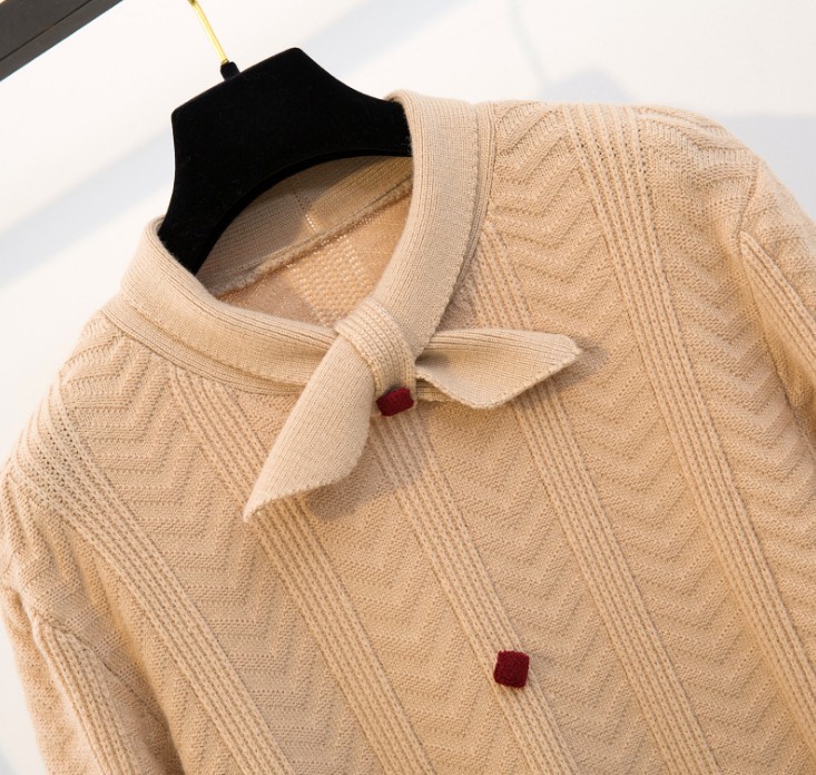 Korean-style large-sized Western-style knitted fashionable loose mid-length sweater that reaches the knee, loose and youthful dress Application Scenario