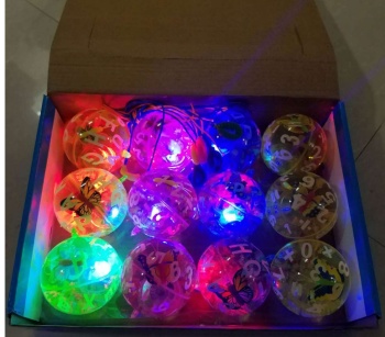 Cartoon jumping balls, 6.5CM diameter, crystal elastic balls, flashing ribbonfish, luminous water balls, wholesale children's toys full figure