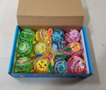 Cartoon jumping balls, 6.5CM diameter, crystal elastic balls, flashing ribbonfish, luminous water balls, wholesale children's toys details Picture
