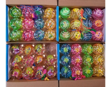 Cartoon jumping balls, 6.5CM diameter, crystal elastic balls, flashing ribbonfish, luminous water balls, wholesale children's toys Specification drawing