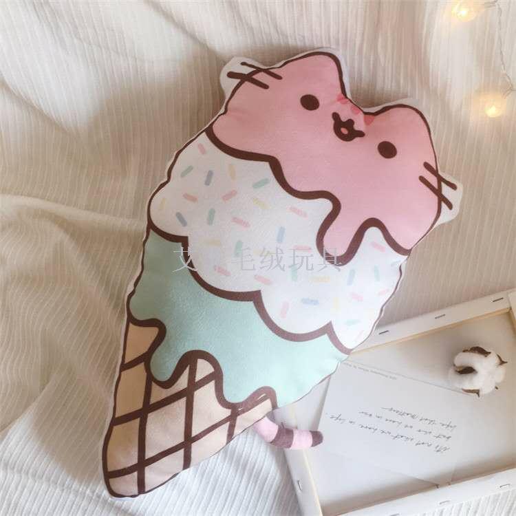 Instagram influencer's cute ice cream doughnut, cat-printed throw pillow, cushion and plush toy Specification image