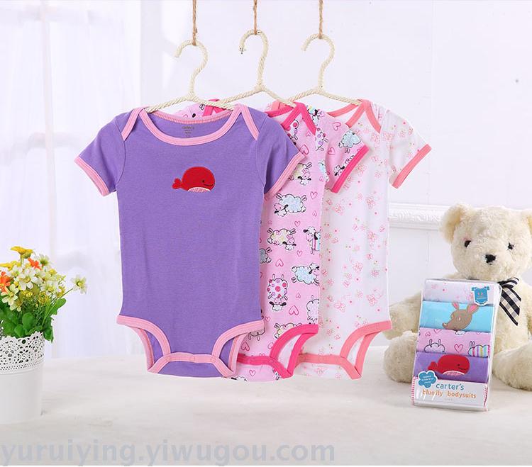 Five pieces of short-sleeved Hayi baby one-piece dress and Hayi embroidered dress in an envelope Application Scenario