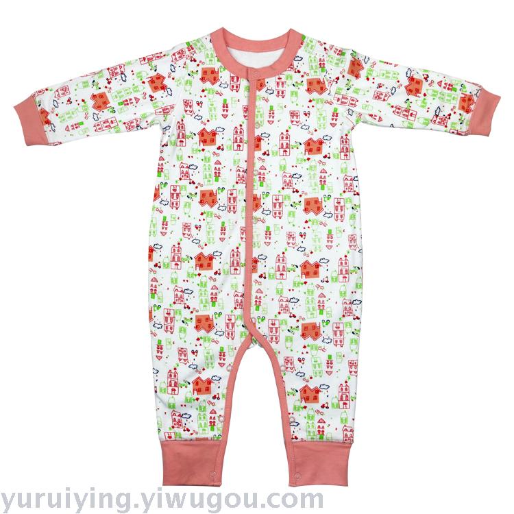 Double-layered long crawling clothes without feet, printed clothes Application Scenario