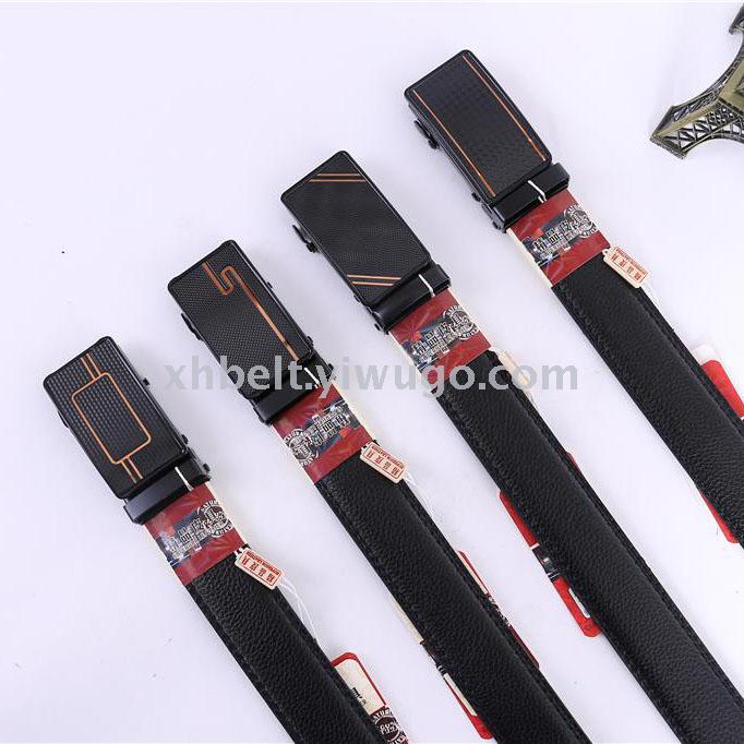 Men's leather belt leather head layer automatic buckle belt customization