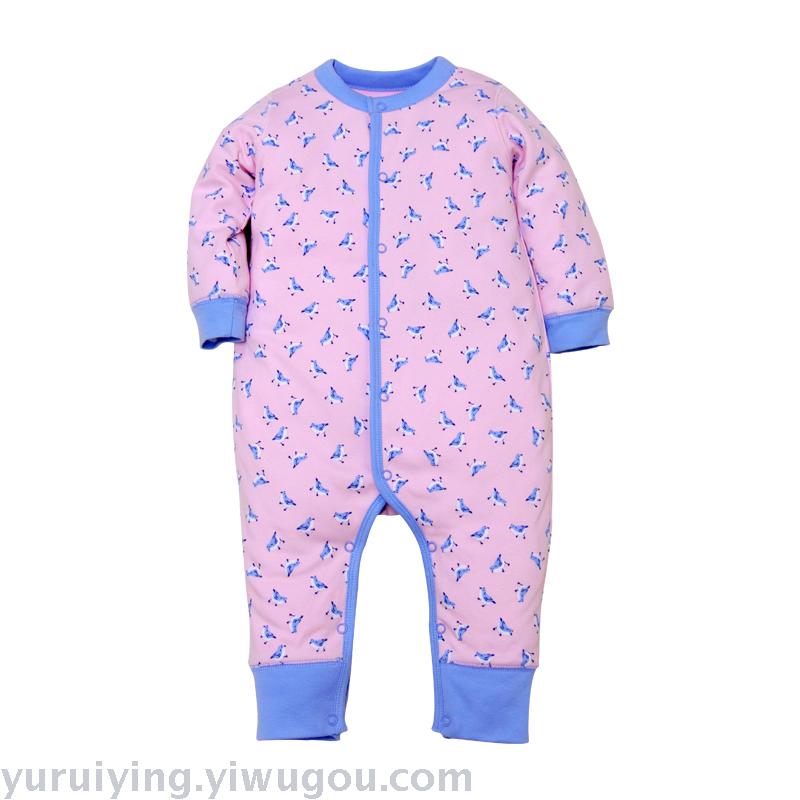 Double-layered long crawling clothes without feet, printed clothes Specification image