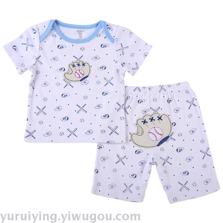 A 2-piece envelope, short-sleeved T-shirt + shorts, embroidered and printed clothing set details Picture