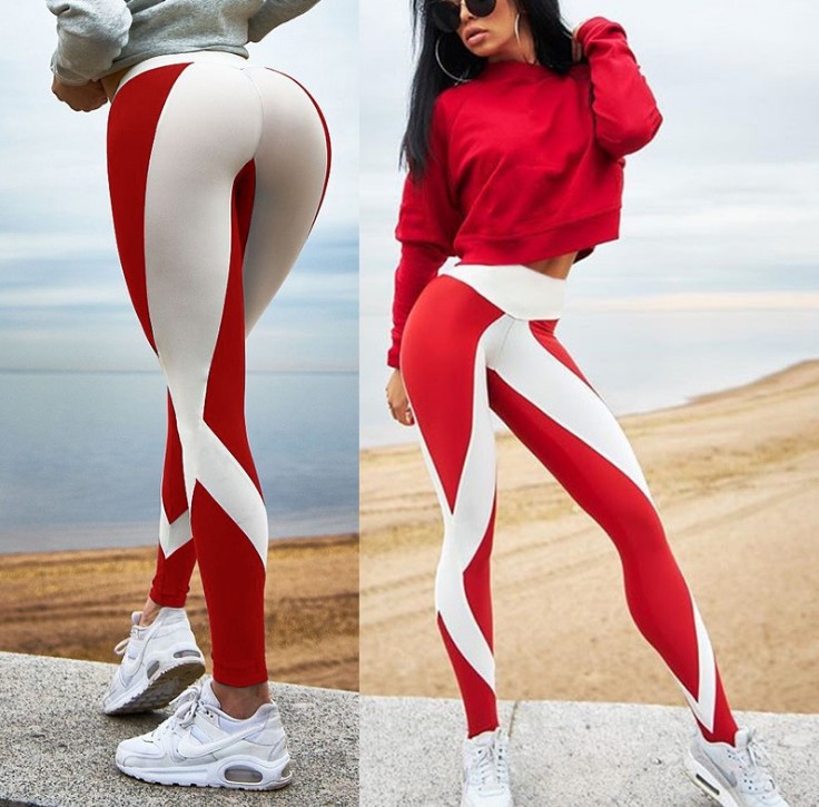 Best-selling black and white digital printed European and American sports and fitness pants and yoga pants on Amazon Specification image
