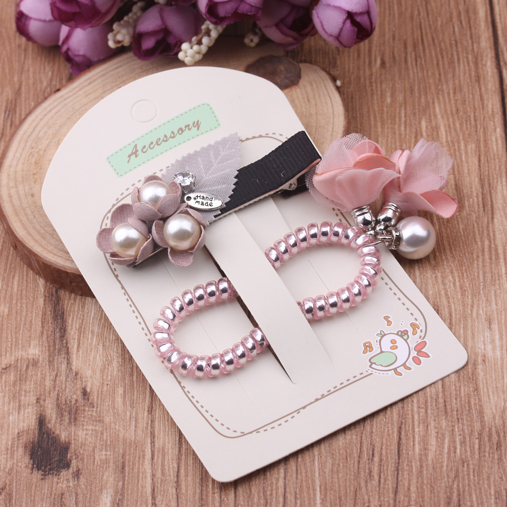 Street stall accessory boutique, one-piece clip, rubber band set, bow headwear, Korean hair flower, hair clip, side clip Application Scenario