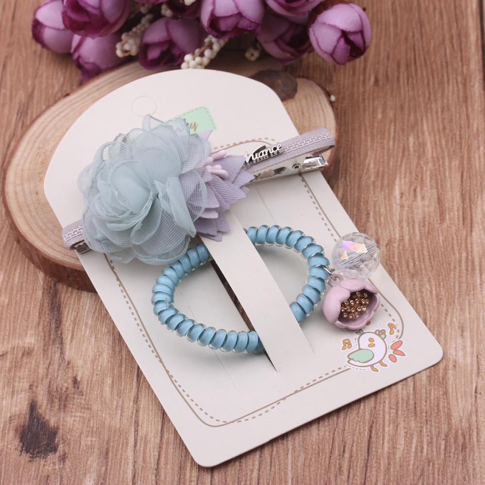 Street stall accessory boutique, one-piece clip, rubber band set, bow headwear, Korean hair flower, hair clip, side clip Specification image