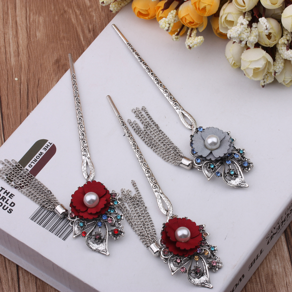 10-yuan boutique supply: hairpins, ancient retro headwear, Hanfu updo accessories, ancient-style tassel hairpins, hair hairpins details Picture