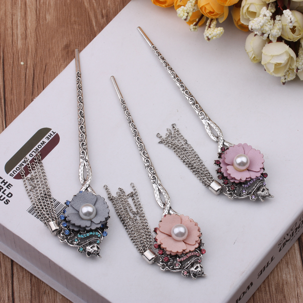 10-yuan boutique supply: hairpins, ancient retro headwear, Hanfu updo accessories, ancient-style tassel hairpins, hair hairpins Specification image