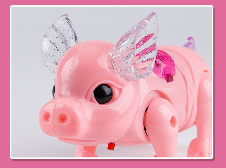 The street stall is selling the night market version of the "Xile Ai" electric light, music and leash piglet Application Scenario