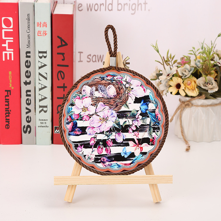 【LOVELY HOME】【 Chi Jia 】 Ceramic Pot Pad Heat Transfer Hanging Plate High-temperature Resistant anti-scald Pad Home Decoration Hanging plate Specification image
