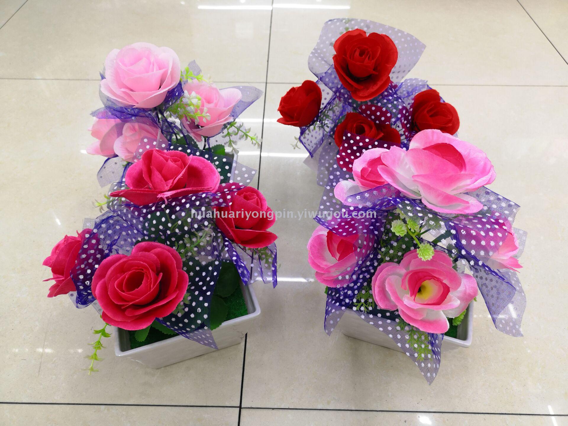 New imitation rose bonsai office decoration pieces of fake flowers wholesale living room decoration flowers