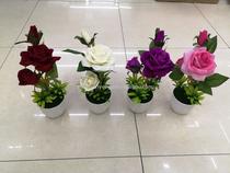New simulation flower rose plastic flower decoration rose bonsai dual-use ornaments huagu rose