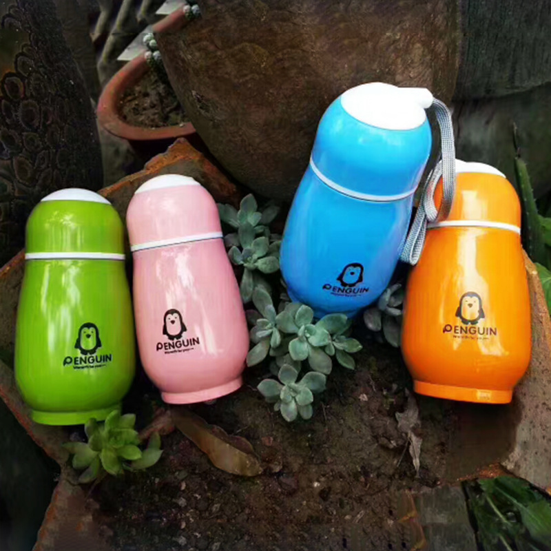 手提新款保温企鹅杯304不锈钢真空保温杯礼品广告保温杯RS-200670