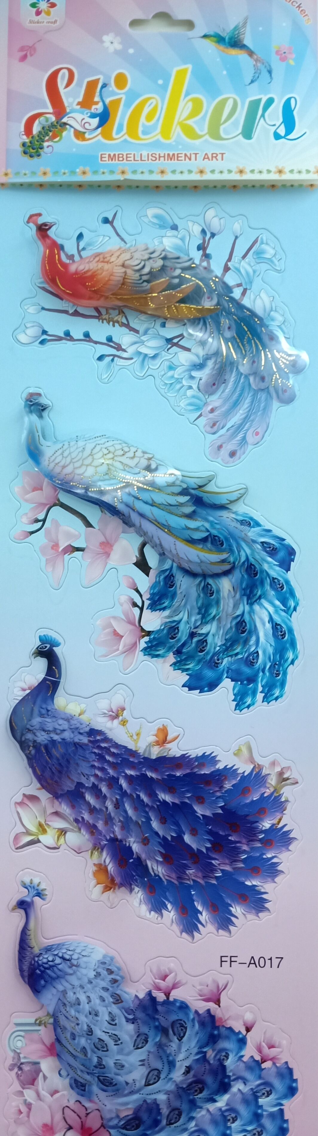 Peacock bird design wall stickers 3D stereoscopic stickers layer upon layer interior decoration stickers