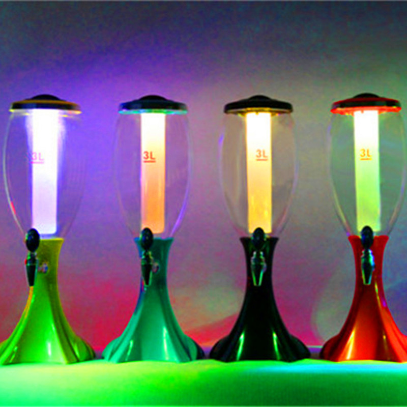 Creative big shift with light beer brewing light barrels fashion bar 3L wine tower factory direct sales RS-8227