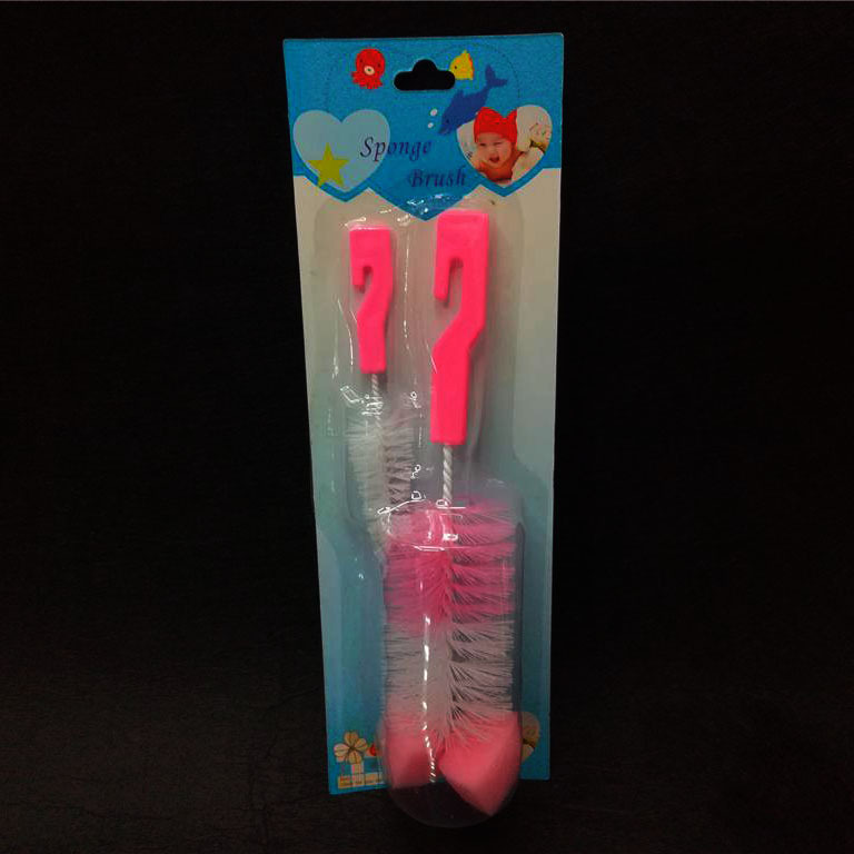 Paper card with 7-figure handle sponge head Baby bottle brush set Baby bottle pacifier brush set Baby brush RS-3664