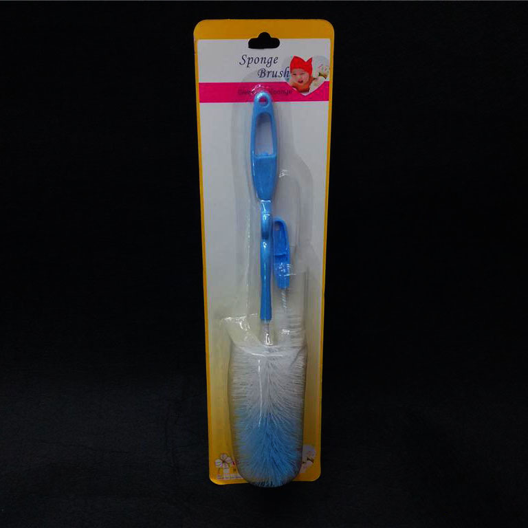 Baby bottle brush set with rotary handle on paper card Baby bottle brush pacifier Brush set Factory direct sales RS-3665