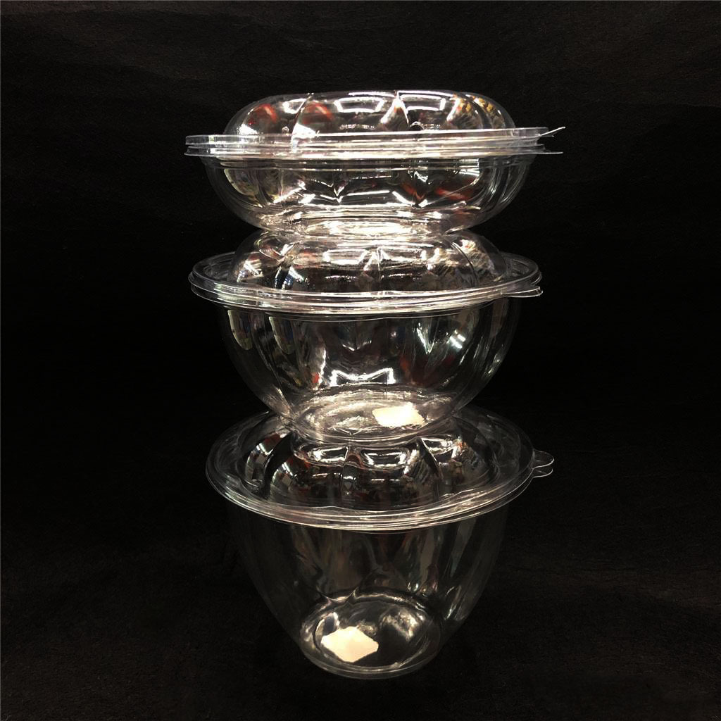 High-end plum blossom salad box with lid disposable transparent salad box full transparent takeaway box RS-1624