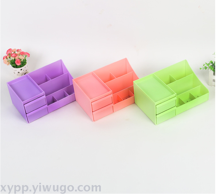 The new Korean version of the storage box home bedroom ladies cosmetics storage box drawer type plastic makeup box