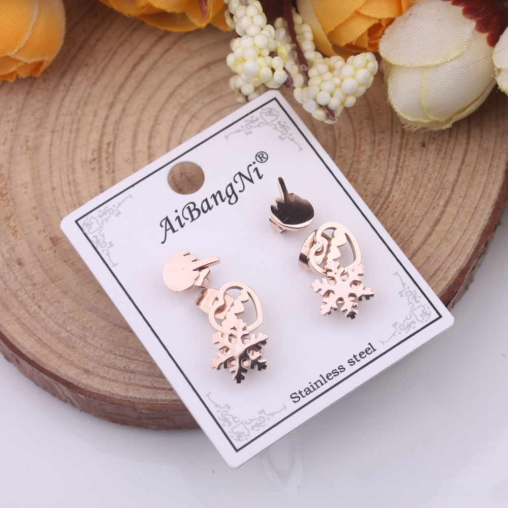 10-yuan accessory supply: titanium steel rose gold anti-allergy stud earrings, Korean-style versatile small earrings for women Application Scenario