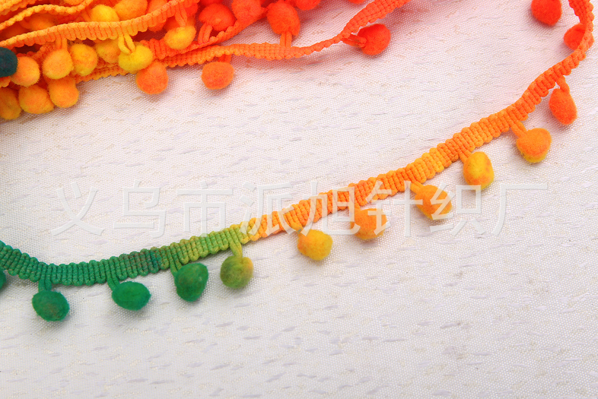 In-stock clothing accessories: straight balls, colorful balls, bayberry balls, and colored pilling lace Application Scenario