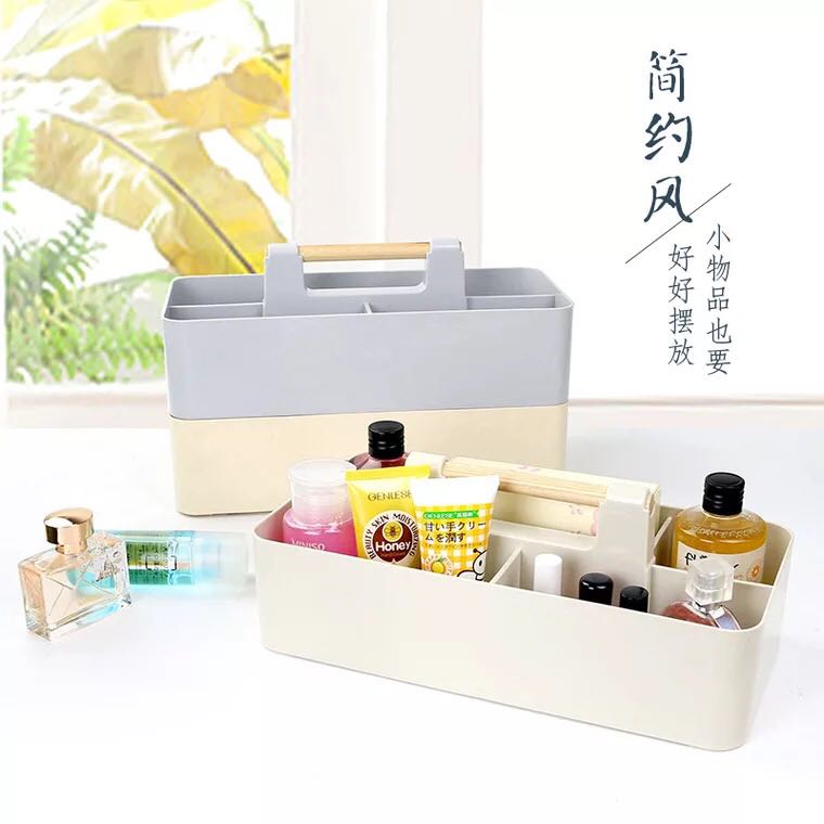 Multi-functional creative classification table storage box, multi-compartment desktop plastic storage basket