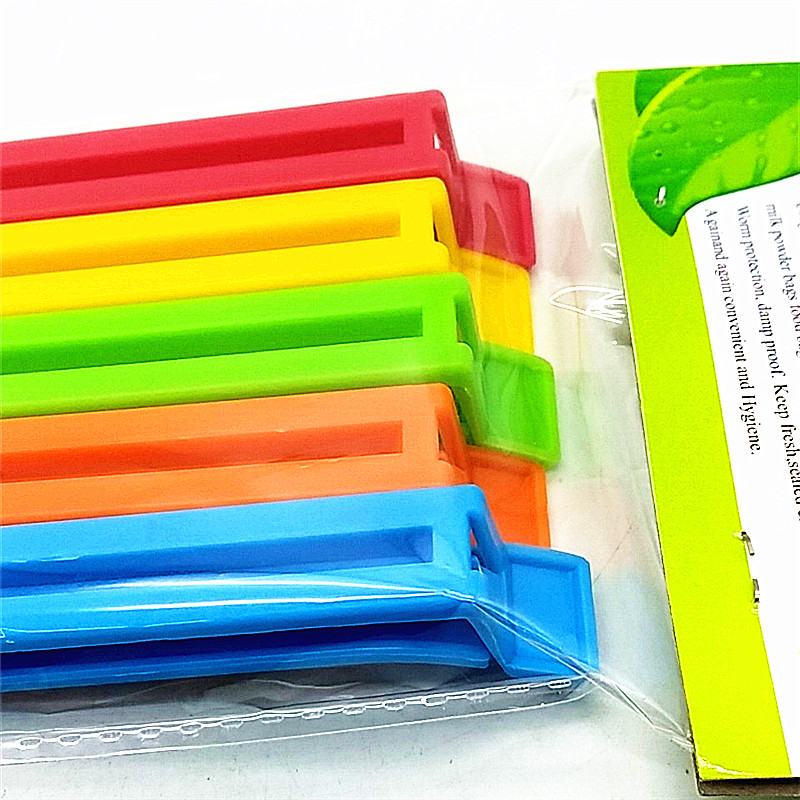 Sunshine Department Store's household food bag snack clip sealing clamp, a colorful rectangular kitchen household sealing clamp Specification image